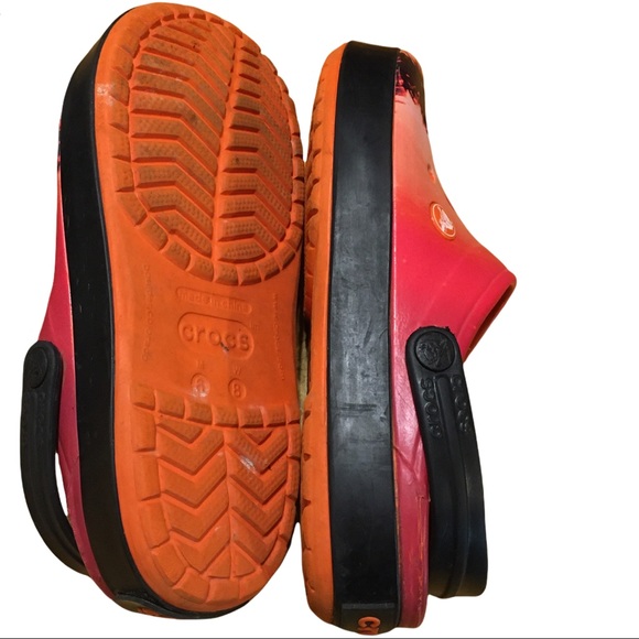 Crocs Hawaii Sunset Palm Trees Orange Slippers 8 - Picture 4 of 10